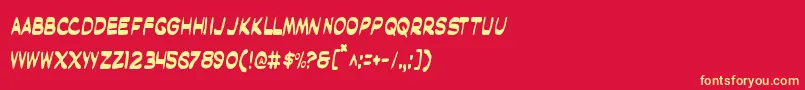 フォントMaskc – 黄色の文字、赤い背景