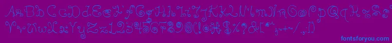 Bpilialena Font – Blue Fonts on Purple Background