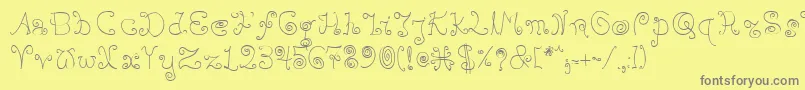 Bpilialena-Schriftart – Graue Schriften auf gelbem Hintergrund