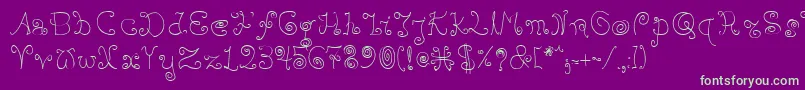 Bpilialena Font – Green Fonts on Purple Background