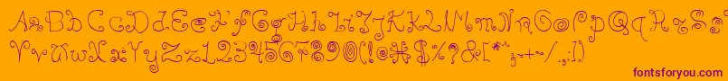 Bpilialena Font – Purple Fonts on Orange Background