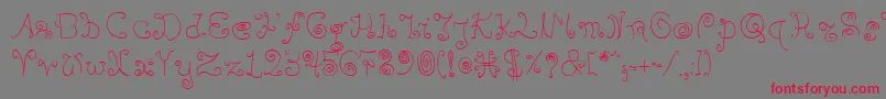 Bpilialena Font – Red Fonts on Gray Background
