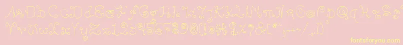 Bpilialena Font – Yellow Fonts on Pink Background