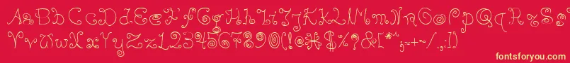 Bpilialena Font – Yellow Fonts on Red Background