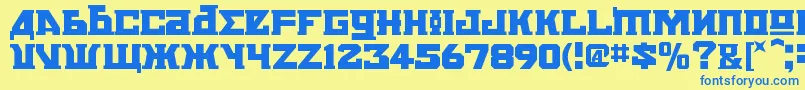 KremlinBolshevikBold Font – Blue Fonts on Yellow Background