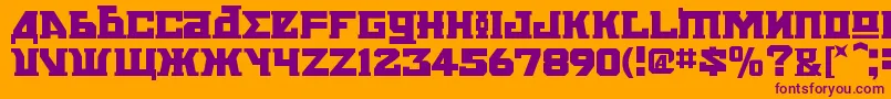 KremlinBolshevikBold-Schriftart – Violette Schriften auf orangefarbenem Hintergrund