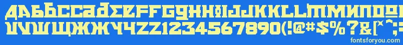 KremlinBolshevikBold Font – Yellow Fonts on Blue Background