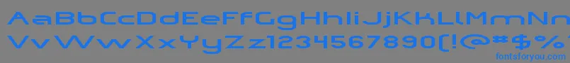 フォントOmiczp – 灰色の背景に青い文字