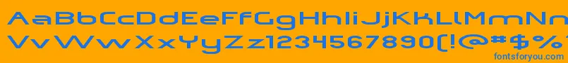 フォントOmiczp – オレンジの背景に青い文字