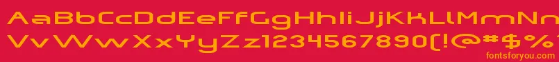 フォントOmiczp – 赤い背景にオレンジの文字