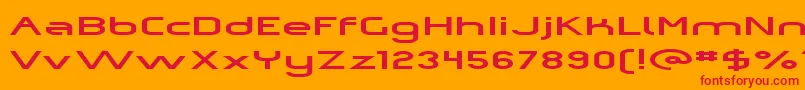 Omiczp-Schriftart – Rote Schriften auf orangefarbenem Hintergrund