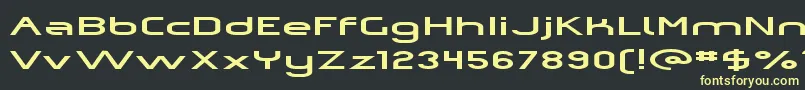 フォントOmiczp – 黒い背景に黄色の文字