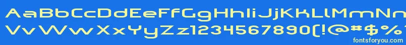 フォントOmiczp – 黄色の文字、青い背景