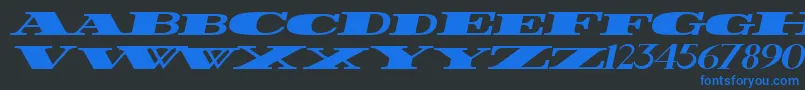 FatestWideItalic Font – Blue Fonts on Black Background