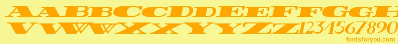 FatestWideItalic Font – Orange Fonts on Yellow Background