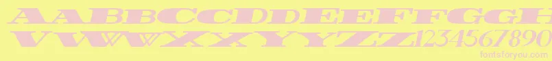 fuente FatestWideItalic – Fuentes Rosadas Sobre Fondo Amarillo