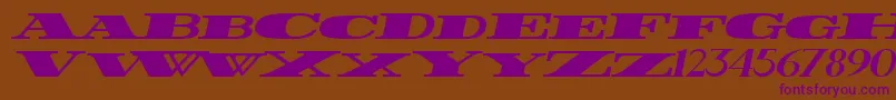 FatestWideItalic Font – Purple Fonts on Brown Background