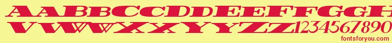 Шрифт FatestWideItalic – красные шрифты на жёлтом фоне