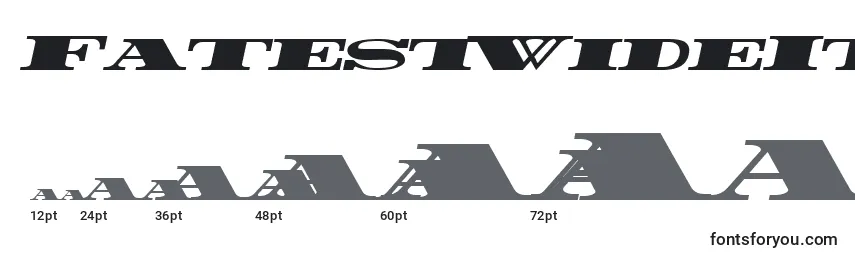 Размеры шрифта FatestWideItalic