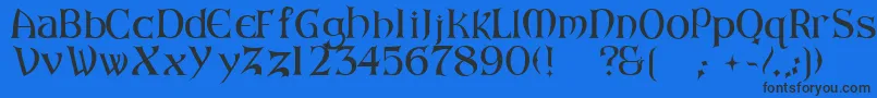 ArkhamReg-fontti – mustat fontit sinisellä taustalla
