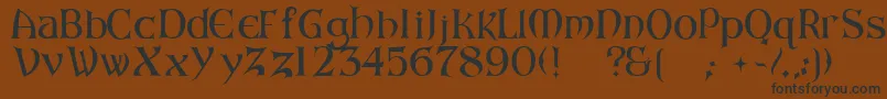 ArkhamReg-fontti – mustat fontit ruskealla taustalla