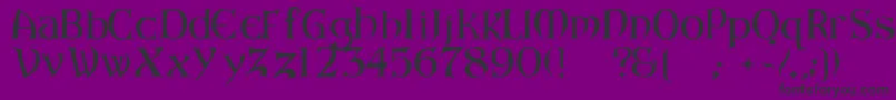 Fonte ArkhamReg – fontes pretas em um fundo violeta