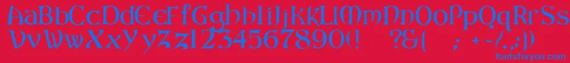 ArkhamReg Font – Blue Fonts on Red Background