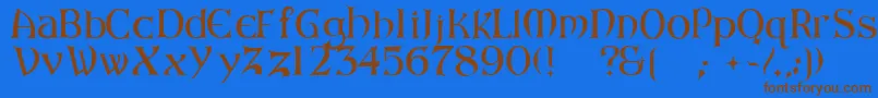 ArkhamReg Font – Brown Fonts on Blue Background