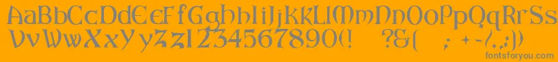 ArkhamReg-Schriftart – Graue Schriften auf orangefarbenem Hintergrund