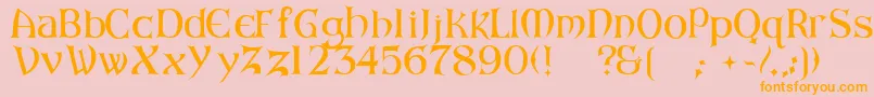 ArkhamReg Font – Orange Fonts on Pink Background