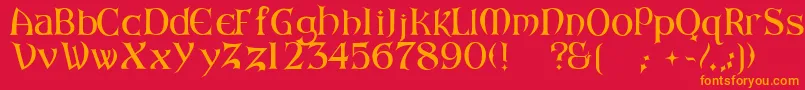 ArkhamReg Font – Orange Fonts on Red Background