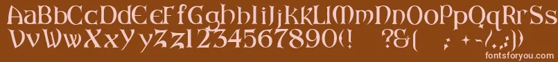ArkhamReg Font – Pink Fonts on Brown Background