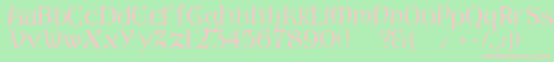 Fonte ArkhamReg – fontes rosa em um fundo verde
