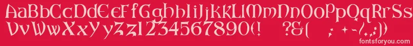 ArkhamReg-fontti – vaaleanpunaiset fontit punaisella taustalla