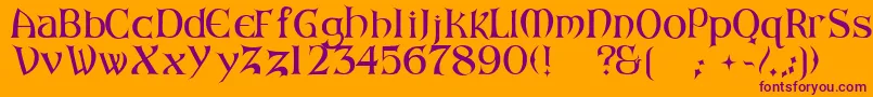 ArkhamReg Font – Purple Fonts on Orange Background