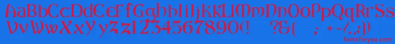 ArkhamReg Font – Red Fonts on Blue Background