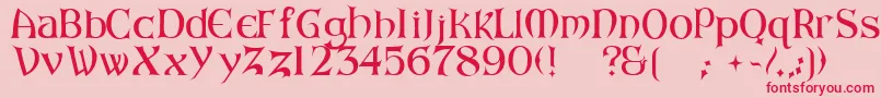 ArkhamReg Font – Red Fonts on Pink Background