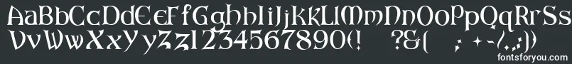ArkhamReg-Schriftart – Weiße Schriften auf schwarzem Hintergrund