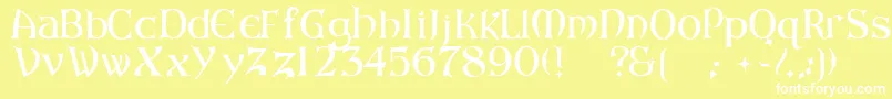 ArkhamReg Font – White Fonts on Yellow Background