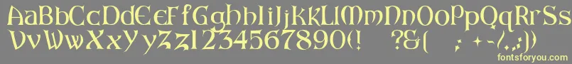ArkhamReg-fontti – keltaiset fontit harmaalla taustalla