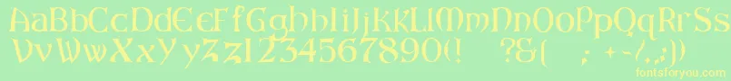 ArkhamReg Font – Yellow Fonts on Green Background