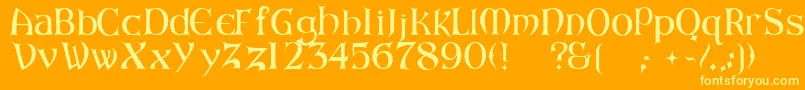 ArkhamReg-Schriftart – Gelbe Schriften auf orangefarbenem Hintergrund