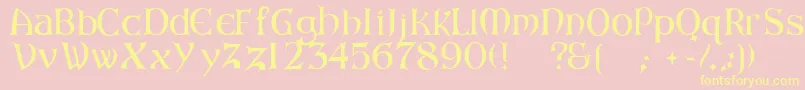 ArkhamReg Font – Yellow Fonts on Pink Background