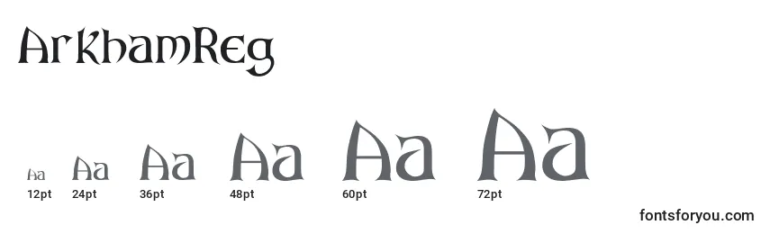 Размеры шрифта ArkhamReg