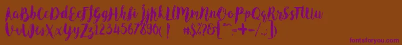 AngelineVintageDemo-Schriftart – Violette Schriften auf braunem Hintergrund