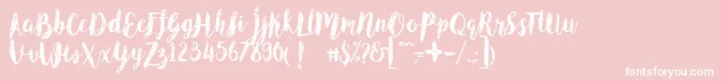 AngelineVintageDemo-Schriftart – Weiße Schriften auf rosa Hintergrund