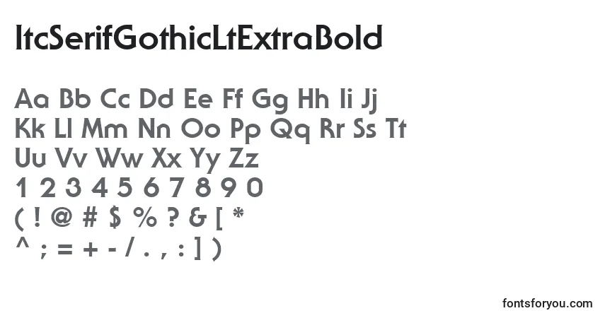 Czcionka ItcSerifGothicLtExtraBold – alfabet, cyfry, specjalne znaki