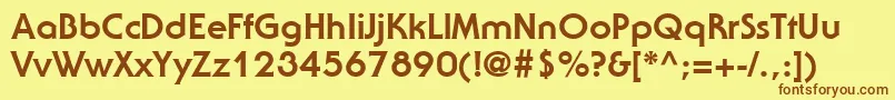 ItcSerifGothicLtExtraBold Font – Brown Fonts on Yellow Background