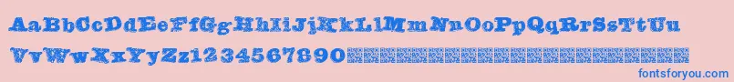 Banqued Font – Blue Fonts on Pink Background