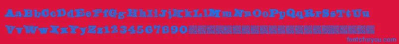 Banqued Font – Blue Fonts on Red Background